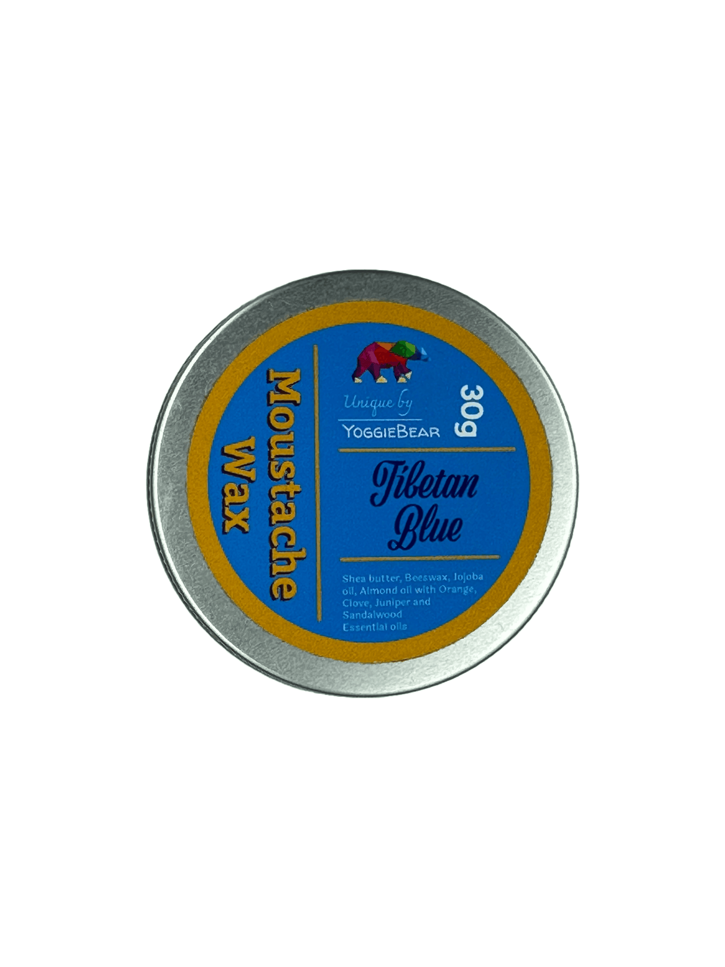 Tibetan Blue Moustache wax no background