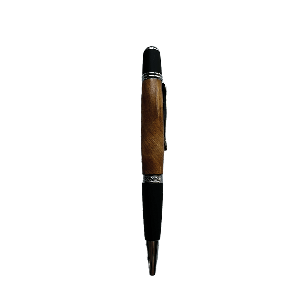 Ballpoint Pen in BURL Black and Silver